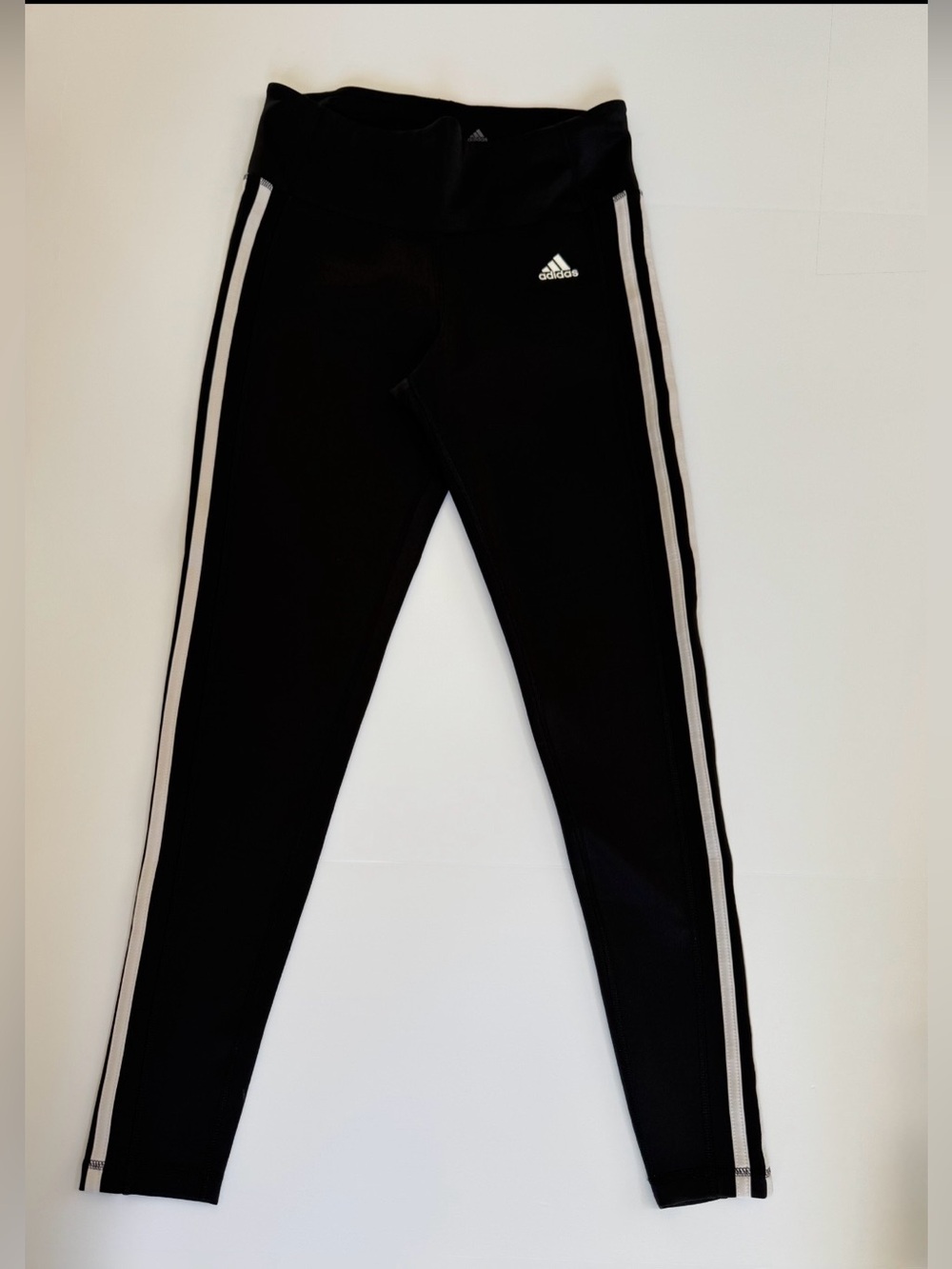 adidas Black Leggings with White Side Stripes Women’s Medium CW5146